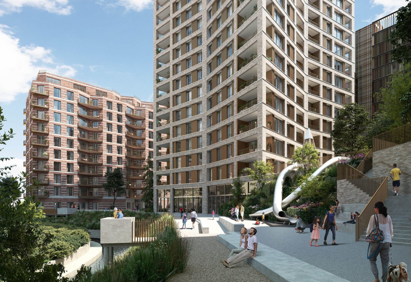 Architectural render of the South London assisted-living scheme